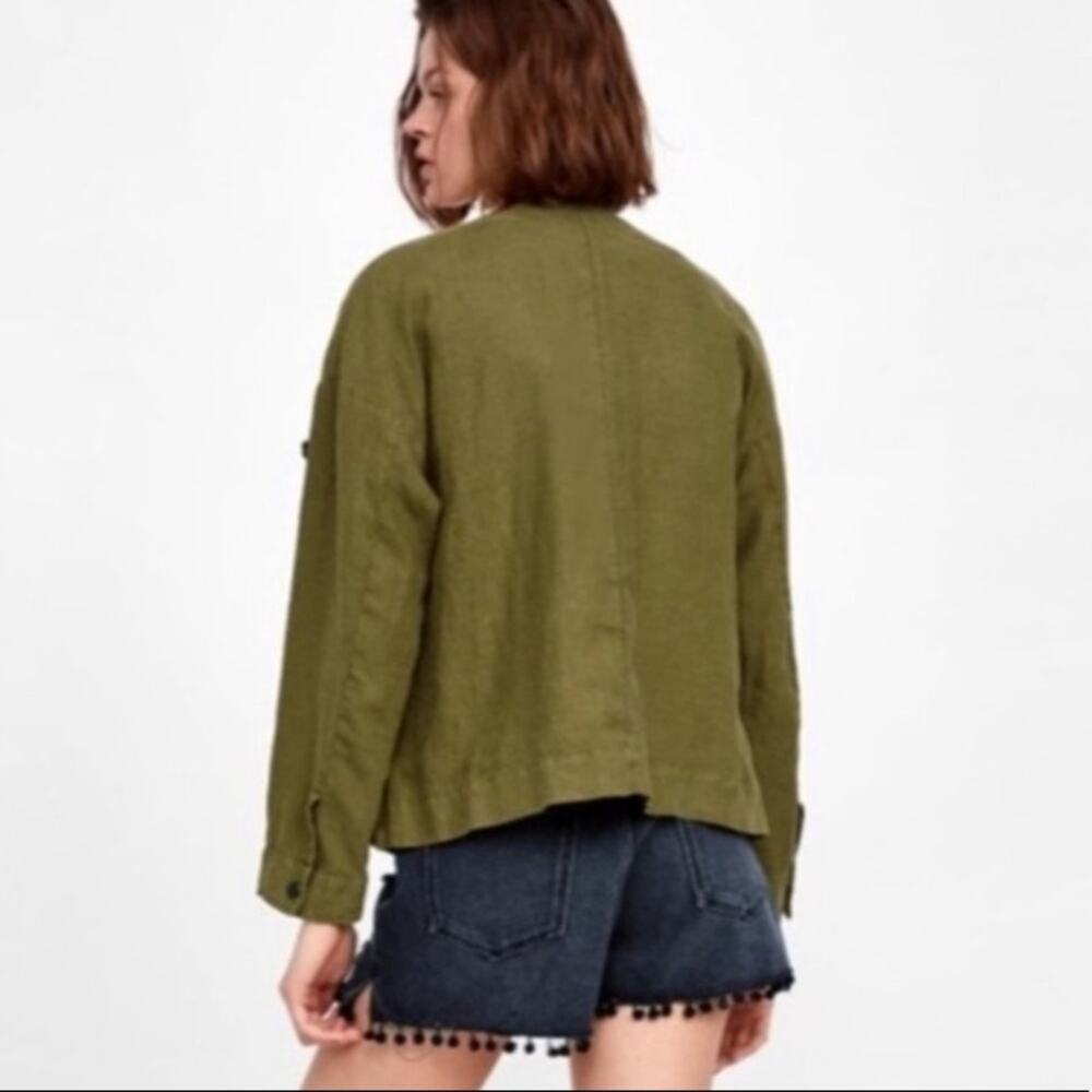 NWT Zara utility army green tassel utility jacket sz Small - Picture 3 of 8